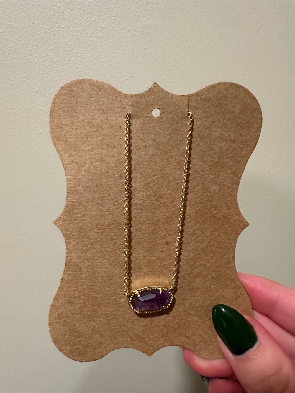 Kendra Scott Gold Necklace with Purple Pendant